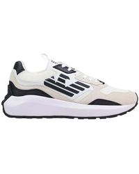 EA7 - Black And White Polyethylene Athletic Sneakers - Lyst