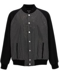 Balmain - Rhinestone Bomber Jacket - Lyst