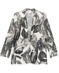 Alysi - Printed Notched Lapel Blazer - Lyst