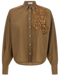Brunello Cucinelli - Brow Regular Embroidered Shirt - Lyst