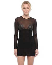DSquared² - Embellished Round Neck Mini Dress - Lyst