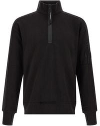 C.P. Company - Solid Mock Collar Sweatshirt - Lyst
