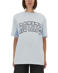 ROTATE BIRGER CHRISTENSEN - Light Logo Crew Neck T-Shirt - Lyst