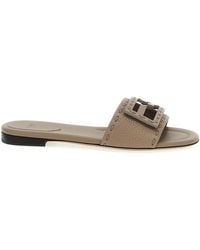 Fendi - Baguette Leather Sandals - Lyst