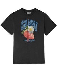 Ganni - Graphic Crew Neck T-Shirt - Lyst