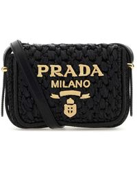 Prada - Raffia Crossbody Bag - Lyst