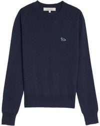 Maison Kitsuné - Sweater With W Baby Fox Application - Lyst