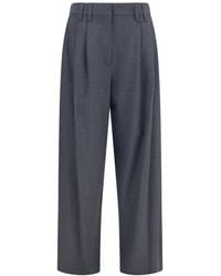 Brunello Cucinelli - Tropical Wool Pants Grigio Lignite - Lyst