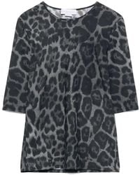 Stella McCartney - Animal Print Round Neck Top - Lyst