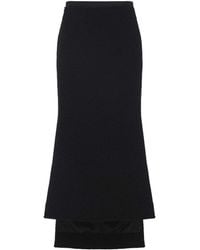 Lanvin - Asymmetric Straight-Fit Virgin Wool Skirt - Lyst