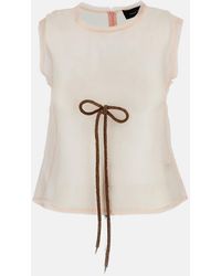Simone Rocha - Sheer Frayed Contour Dart Top - Lyst