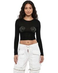 DSquared² - Embellished Crew Neck Top - Lyst