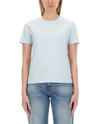Lanvin - Sky Logo Crew Neck T-Shirt - Lyst