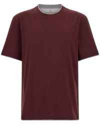 Brunello Cucinelli - Double Layer T-Shirt - Lyst