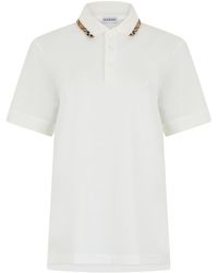 Burberry - Solid Shirt Collar Polo - Lyst