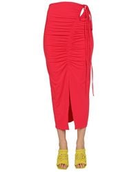 Self-Portrait - Fuchsia Solid Midi Skirt - Lyst
