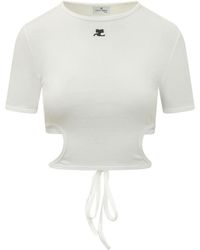 Courreges - Logo Round Neck T-Shirt - Lyst