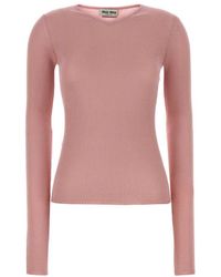 Miu Miu - Knitted V Neck Sweater - Lyst