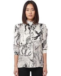 Stella McCartney - Printed Mock Collar Top - Lyst