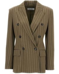 Max Mara - Stripes Peaked Lapel Blazer - Lyst