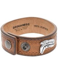 DSquared² - Logo Leather Bracelet - Lyst