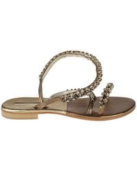 Emanuela Caruso - Golden Jewel Leather Sandals - Lyst