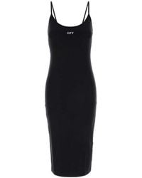 Off-White c/o Virgil Abloh - Logo Scoop Neck Midi Dress - Lyst
