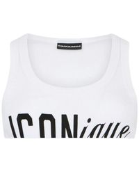 DSquared² - Round Neck Logo Tank Top - Lyst