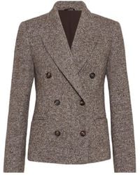Brunello Cucinelli - Double-Breasted Blazer - Lyst