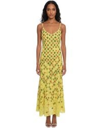 Bottega Veneta - Floral V Neck Maxi Dress - Lyst