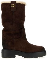 Miu Miu - Solid Stivaletti Boots - Lyst