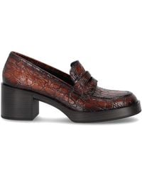 LA ROSE - Dark Leather Loafers - Lyst