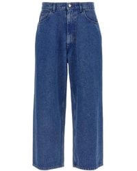 Marni - Low Waist Wide Leg Denim Jeans - Lyst