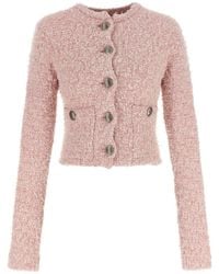Balenciaga - Cropped Tweed Cardigan - Lyst
