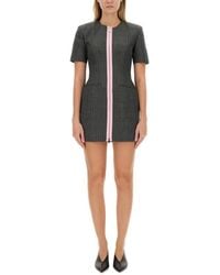 MSGM - Checks Round Neck Mini Dress - Lyst