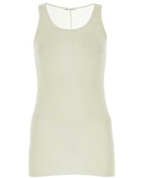 Ami Paris - Ami Ivory Viscose Blend Tank Top - Lyst