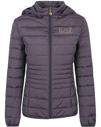EA7 - Logo Short Down Jacket - Lyst