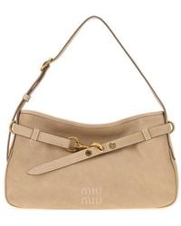 Miu Miu - Sand Nappa Leather Shoulder Bag - Lyst