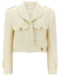 Givenchy - Short Tweed Jacket With 4G Detail - Lyst