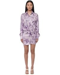 Off-White c/o Virgil Abloh - Floral Shirt Collar Mini Dress - Lyst