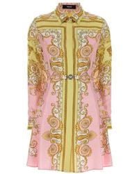 Versace - Silk Dress With Belt - Lyst