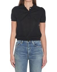 Moncler - Solid Shirt Collar Polo - Lyst