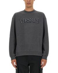 Versace - Sweatshirt With Crocodile Logo - Lyst