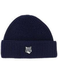 Maison Kitsuné - Embroidered Logo Beanie Cap - Lyst