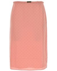 Gucci - Gg Jacquard Silk Skirt - Lyst