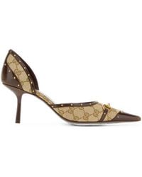 Gucci - Savoy Gg Canvas Pumps - Lyst