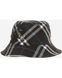 Burberry Monogram Print Bucket Hat in Blue for Men | Lyst