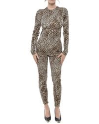 DSquared² - Animal Print Crew Neck Jumpsuit - Lyst