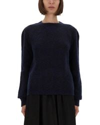 Maison Margiela - Plush Knit Sweater With Puffed Shoulders - Lyst