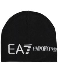 EA7 - Logo Beanie Cap - Lyst